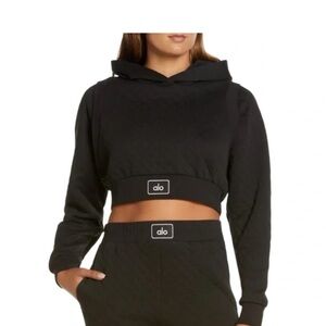 ALO Yoga Black Quilted Hoodie